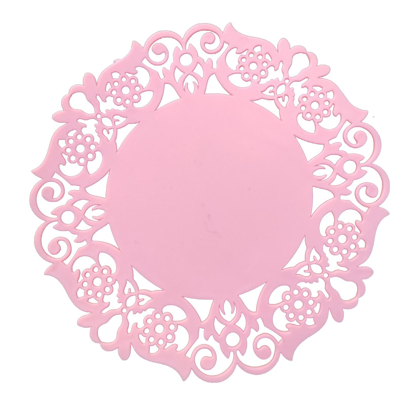 

Кружевные салфетки с цветами, силиконовые коврики для чашек для чая, изоляционная подставка для столовых приборов LAU розовый