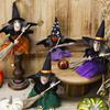 3PCS Halloween Party Decor Magic Broom Witch Doll Ghost Festival Hanging Pendants Happy Halloween Day 2025 Haunted House Favor