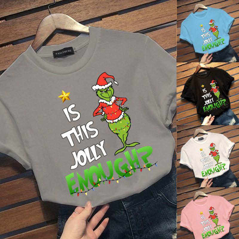 Women Grinch The Short Sleeve Tshirt Is This Joyyl Enough Print Tees Christmas