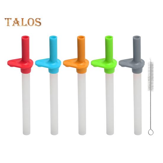 

5 шт. сменных трубочек для бутылки с водой Zak Designs Kelso объемом 15 унций, пищевые силиконовые трубочки, пылезащитные, без содержания бисфенола А, моющиеся трубочки для домашнего бара, кухни 5pcs