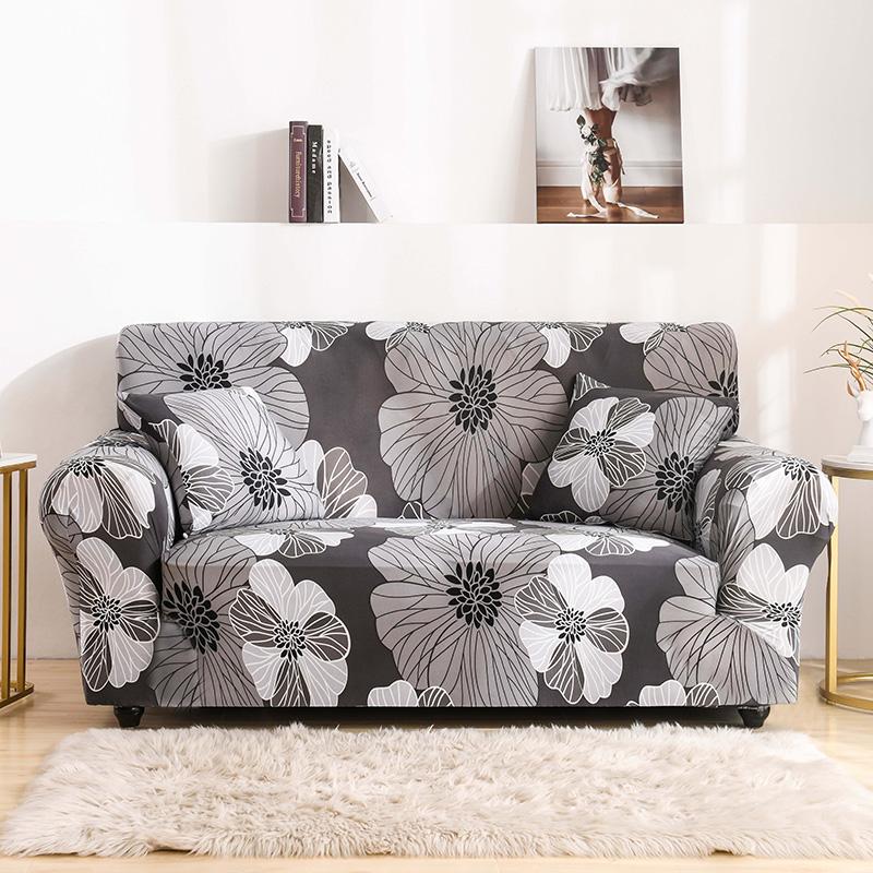 Ash Color Elastic Sofa Covers For Living Room Corner L -Shape Couch Cover Sectional Chair Slipcovers Protector Cover 1 /2 /3 /4 Seat