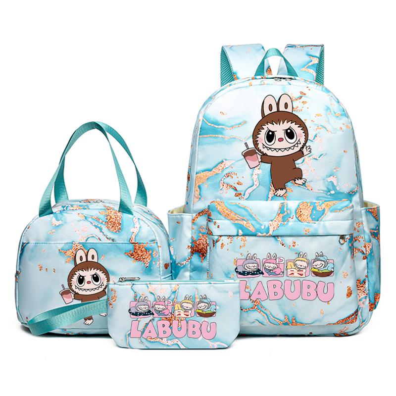 3 Buc/set Rucsac Drăguț Imprimat Geantă de Prânz Etui pentru Creioane Adolescent Băiat Fată Rucsac Student Zimomo Ghiozdan Femei Geantă de Călătorie Cadou