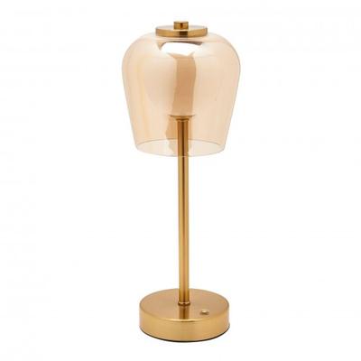 Hestia Bronze USB LED Touch Table Lamp - Glass Shade