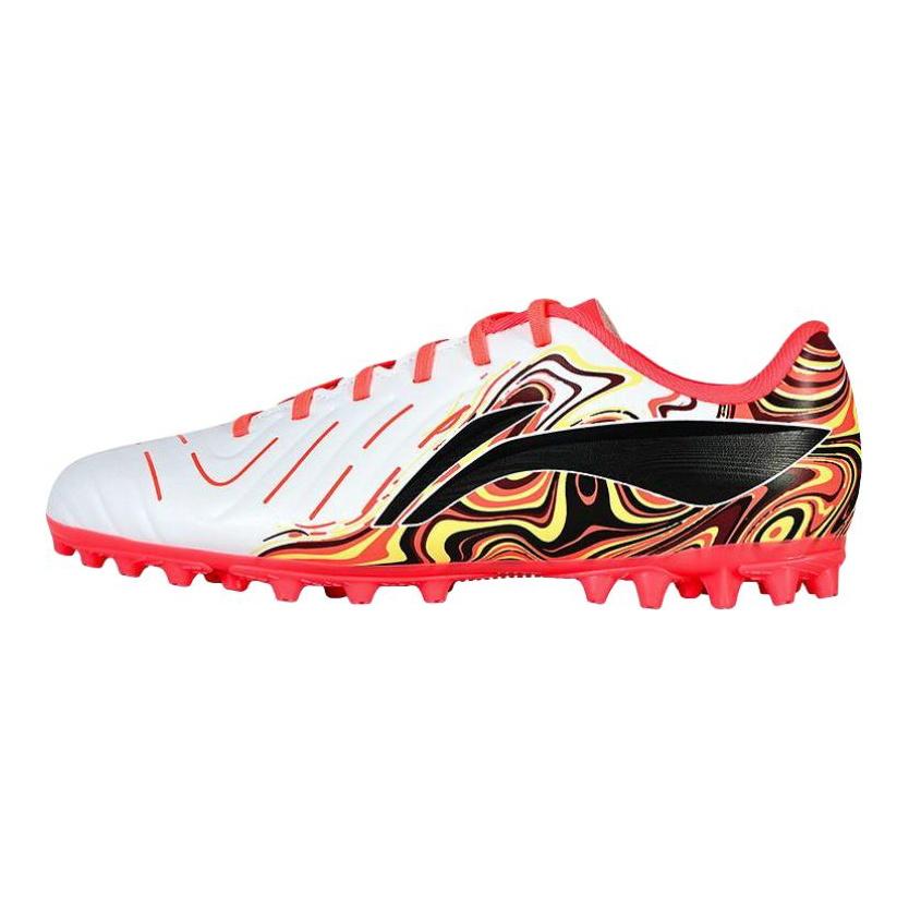 Li Ning Kids Jin Series Synthetic Leather Comfortable Trendy Sports Non-Slip Wear-Resistant Low-Top Kids Soccer Shoes Unisex Soccer Shoes YSFV006-2