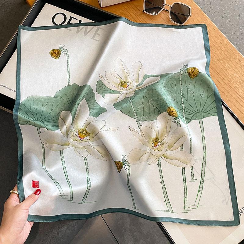 100% Silk Scarf Bandana Women Square Scarves Wrap Kerchief Mulberry Spring Fashion Luxury High Quality Headband Hijab Shawls