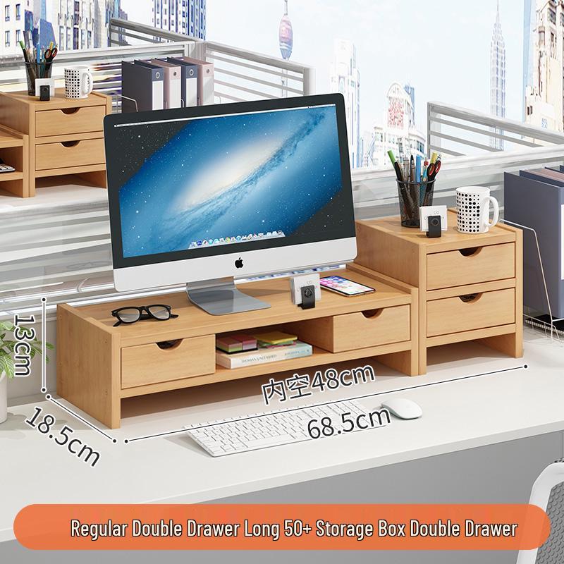 Double-Layer Desktop Monitor Riser & Keyboard Organizer