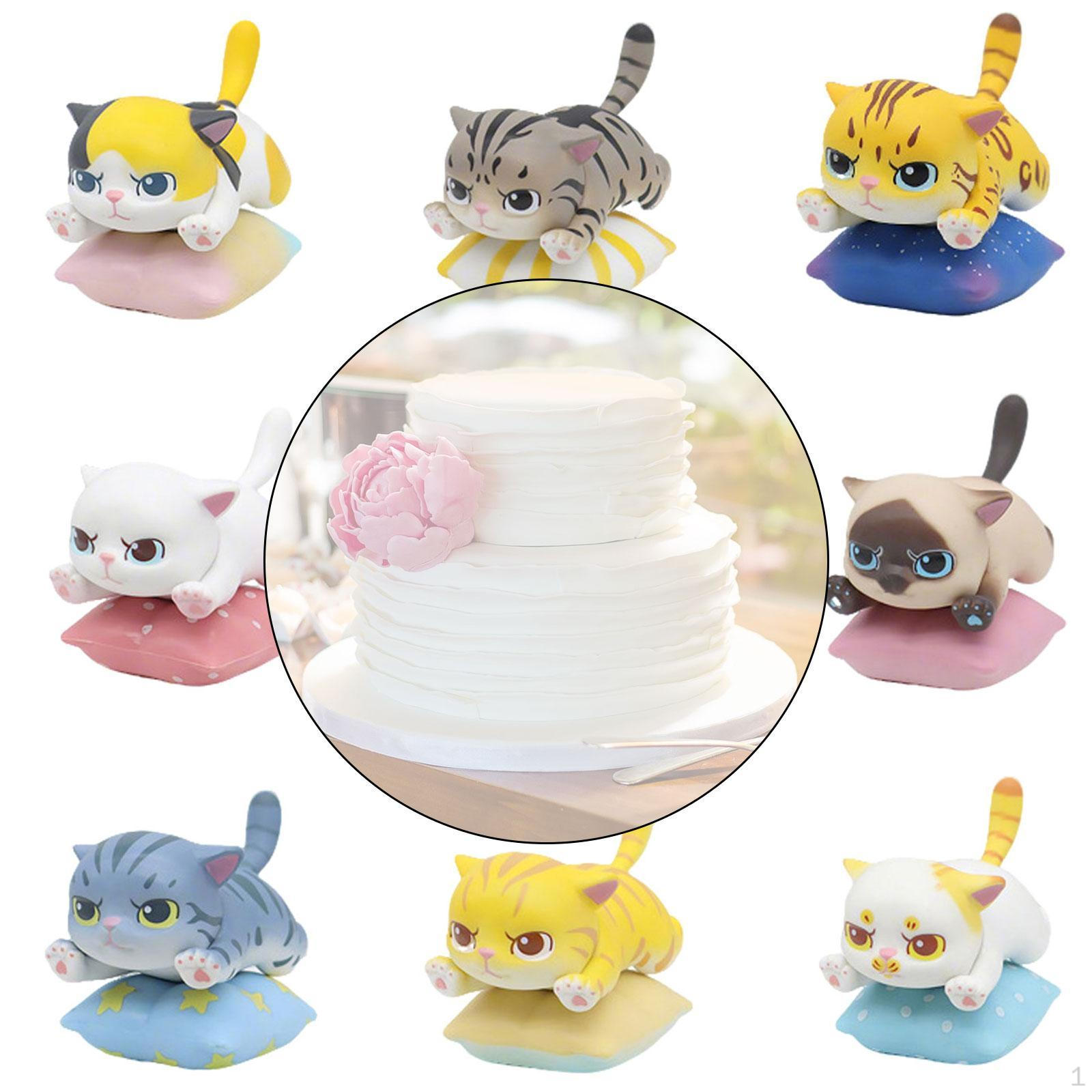 

8 шт. Миниатюрные статуэтки кошек, милые фигурки котят, скульптура животного для ландшафта, офиса, патио 4cmx6cmx5cm