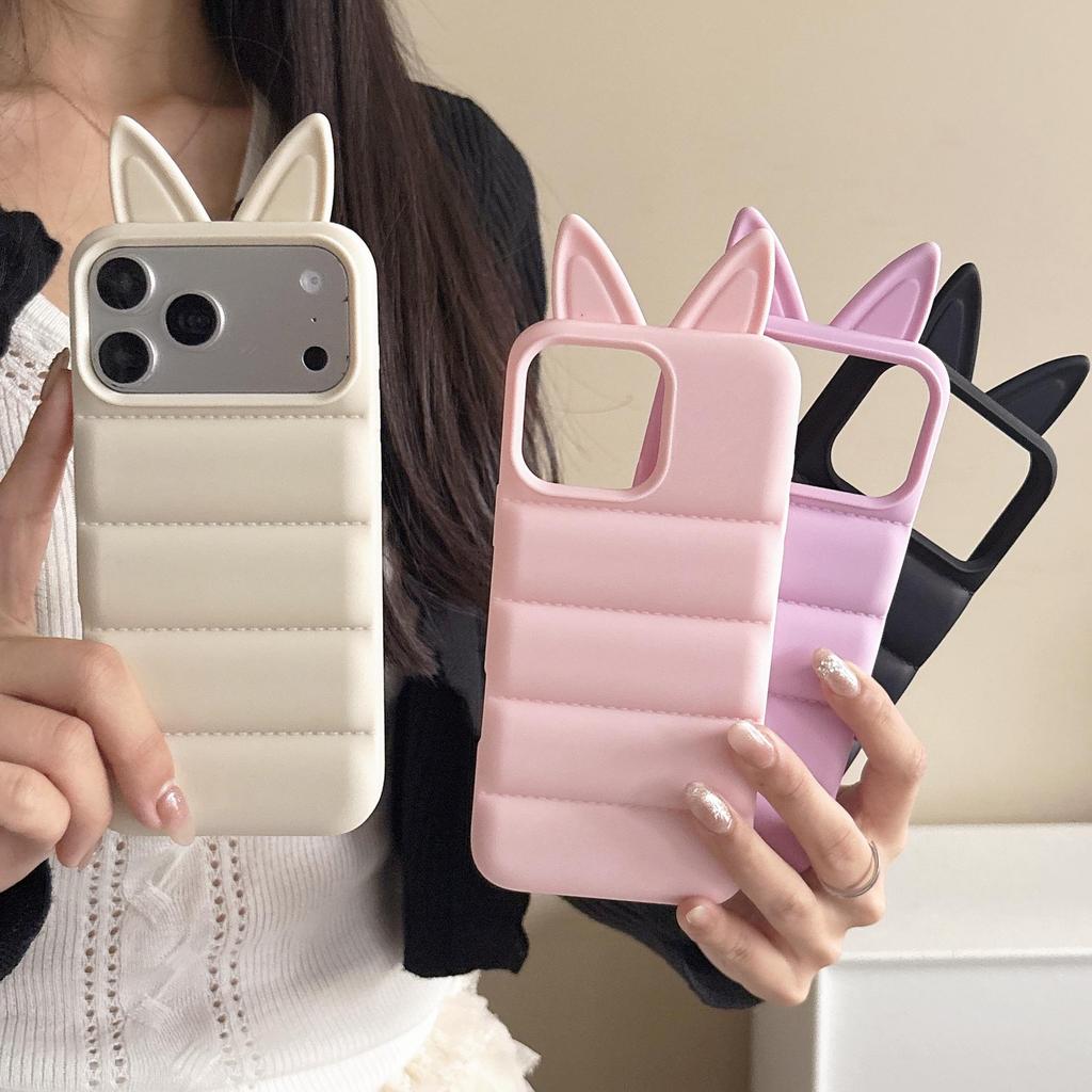 3D Fox Ears & Angel Wings Phone Case for iPhone 14/13/12/11 Pro Max