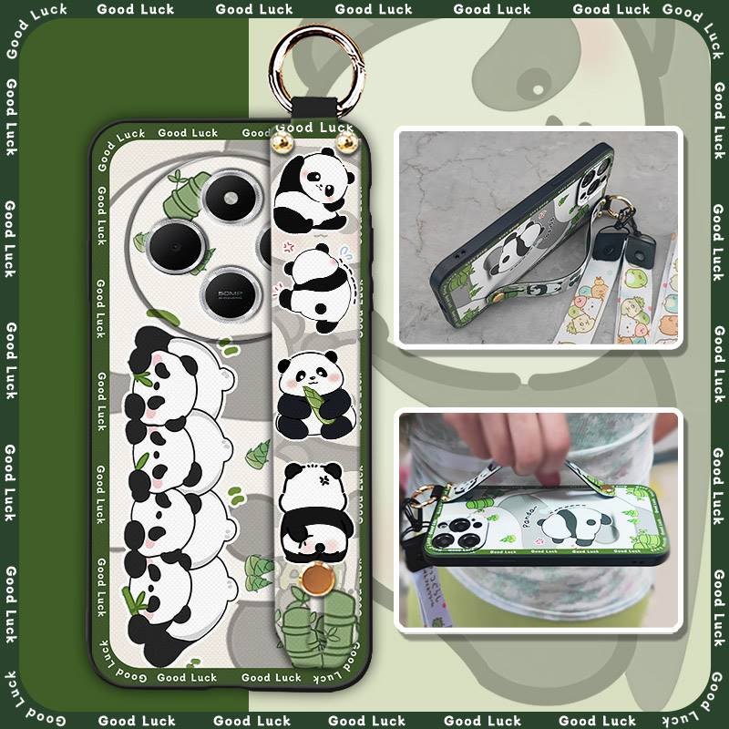Fashion Design Waterproof Phone Case For Redmi 14C 4G/14R 5G/A3 Pro 4G/POCO C75 Panda Phone Holder Anti-dust Anti-knock
