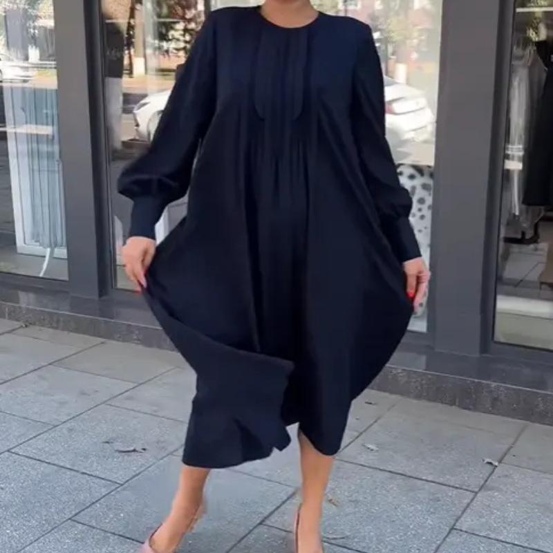 2023 Autumn Plus Size Slimming Long Swing Dress for Women