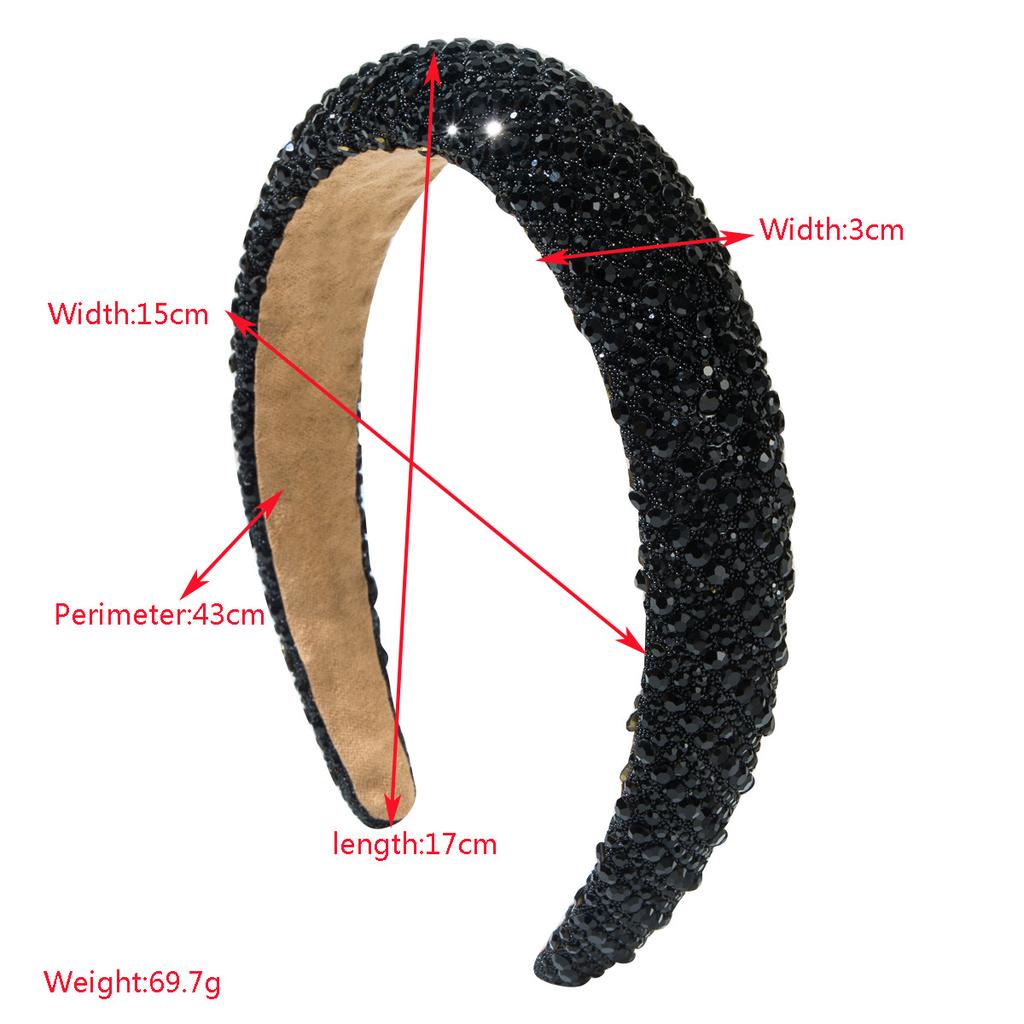 Koreanische Mode Schwamm Breite Kante Strass Voll Diamant Super Flash Stirnband Vielseitiges High-End Haaraccessoire