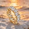 Waterdrop Moissanite Eternity Band Pear Cut Full Diamond Wedding Rings S925 Silver Stackable Wedding Ring for Women Men