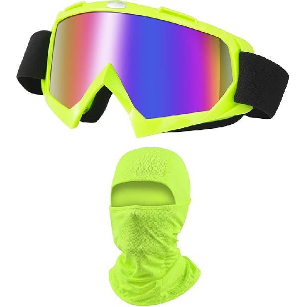 Dirt Bike Goggles ATV Off-Road Riding Motorcycle Motocross Glasses With Sun UV Protection Balaclava Full Face Cover