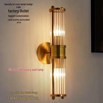 Nordic Minimalist Crystal Glass Wall Lamp for Hotel, Living Room, or Bedroom