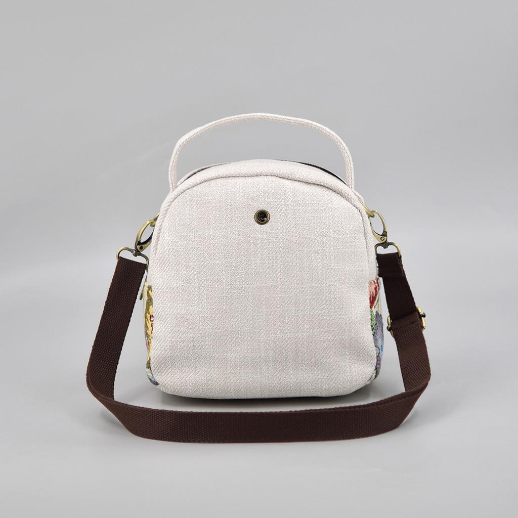 Canvas Bohemian Fringe Shoulder Bag With Embroidery Beadwork For Daily Use