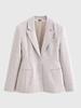 2025 Autumn/Winter European & American Women's Double-breasted Lapel Long Sleeve Slim Fit Textured Suit Jacket