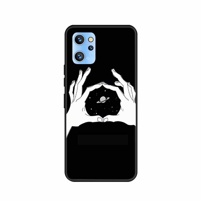 Etui do telefonu Umidigi A13 Pro 2022 Kwiaty Czarny Silikonowy Tylny Pokrowiec Miękki Pokrowiec TPU Do Umidigi A13S Etui A 13 S Coque Funda Torba