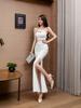 2026 Elegant Strapless Slit Evening Gown – Slimming Bodycon, Hip-Hugging, Floor-Length Dress