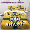 Brazil Football Soccer Pattern Bedding,Quilt Set Quilt Cover Pillowcase Home Birthday Gift (1*duvet Cover+2*pillowcase,without Core)