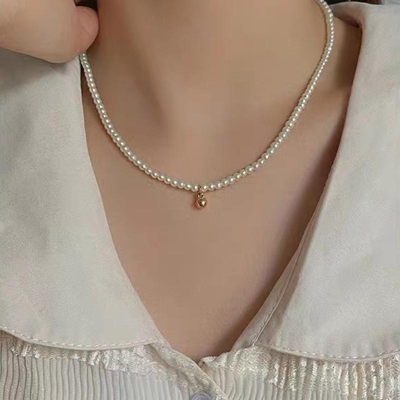 Fashion Korean Style Freshwater Pearl Necklace For Women Gentle Vintage Clavicle Chain Zircon Pendant Necklace Party Jewelry