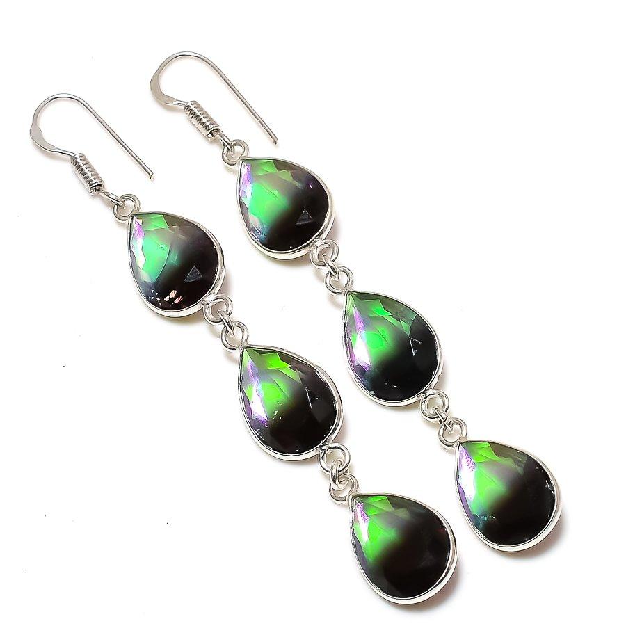 

Natural Bi-Color Tourmaline 925 Sterling Silver Jewelry Earring 2.99 T3o67