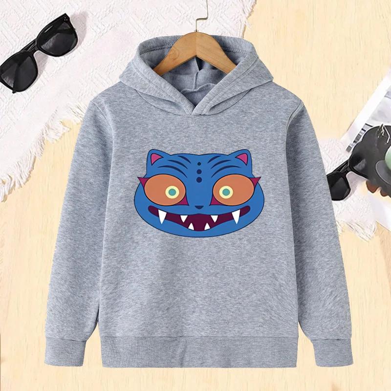 

Derpy Tiger Costume Children Hoodie Autumn Winter Boys Girls Fashion Kawaii Casual Fleece Kids Pullover Sweatshirts Unisex 170cm серый