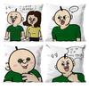 Funny Bonbons Daily Life Cartoon Pillow Case Anti-dustmite Pillowcase Invisible zipper silky short plush Sofa cushion cover