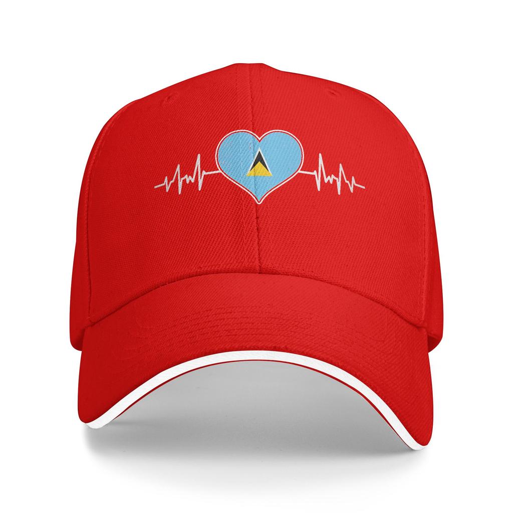 Saint Lucia Flag Sun Baseball Cap Summer Women Men Design Trucker Hat Sunscreen Y2k Retro Kpop Rock Baseball Caps
