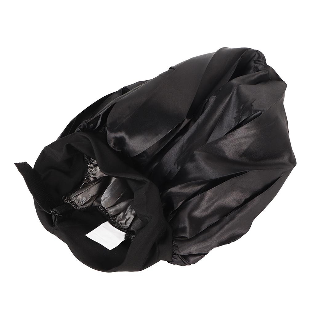 Black Shower Caps Wide Brim Shower Caps Reusable Bath Hair Cap for Ladies Men and Kids
