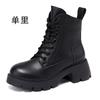 Thick-soled Martin Boots Women's New Autumn and Winter Boots Leather High-heeled Velvet Short Boots
