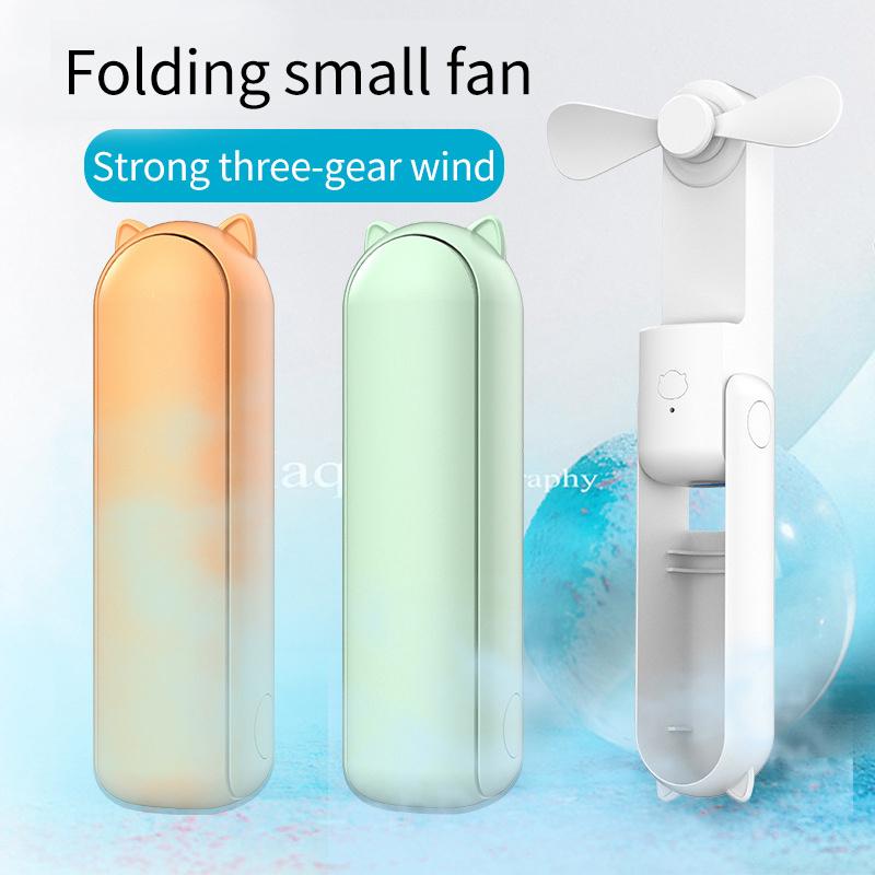 Mini Ventilatore Portatile Pieghevole LETSCOL – Ricaricabile USB, Con Power Bank 1500mAh, 2 Velocità, Lame Morbide, Blu, Per Viaggi E Ufficio - 2