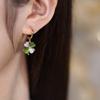 High-Grade Luxury Green Four-Leaf Clover Earrings Delicate Good-Looking Earrings Buckle Fashionable Trend Of Diamond-Set Ladies Earrings