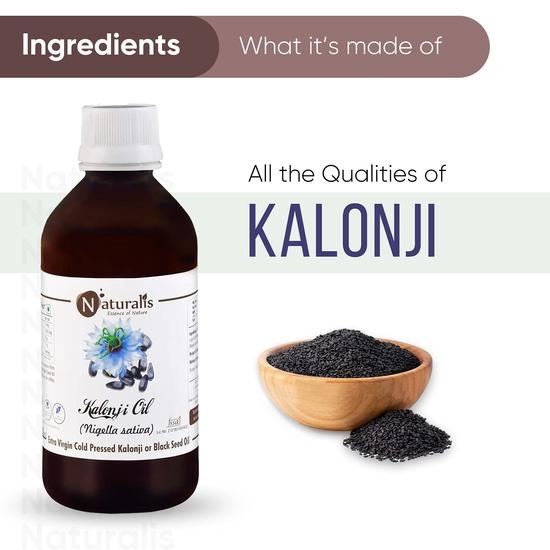 Naturalis Essence Of Nature Extra Virgin Cold Pressed Kalonji Or Black Seed Oil For Healthy Skin, Hair - 200Ml
