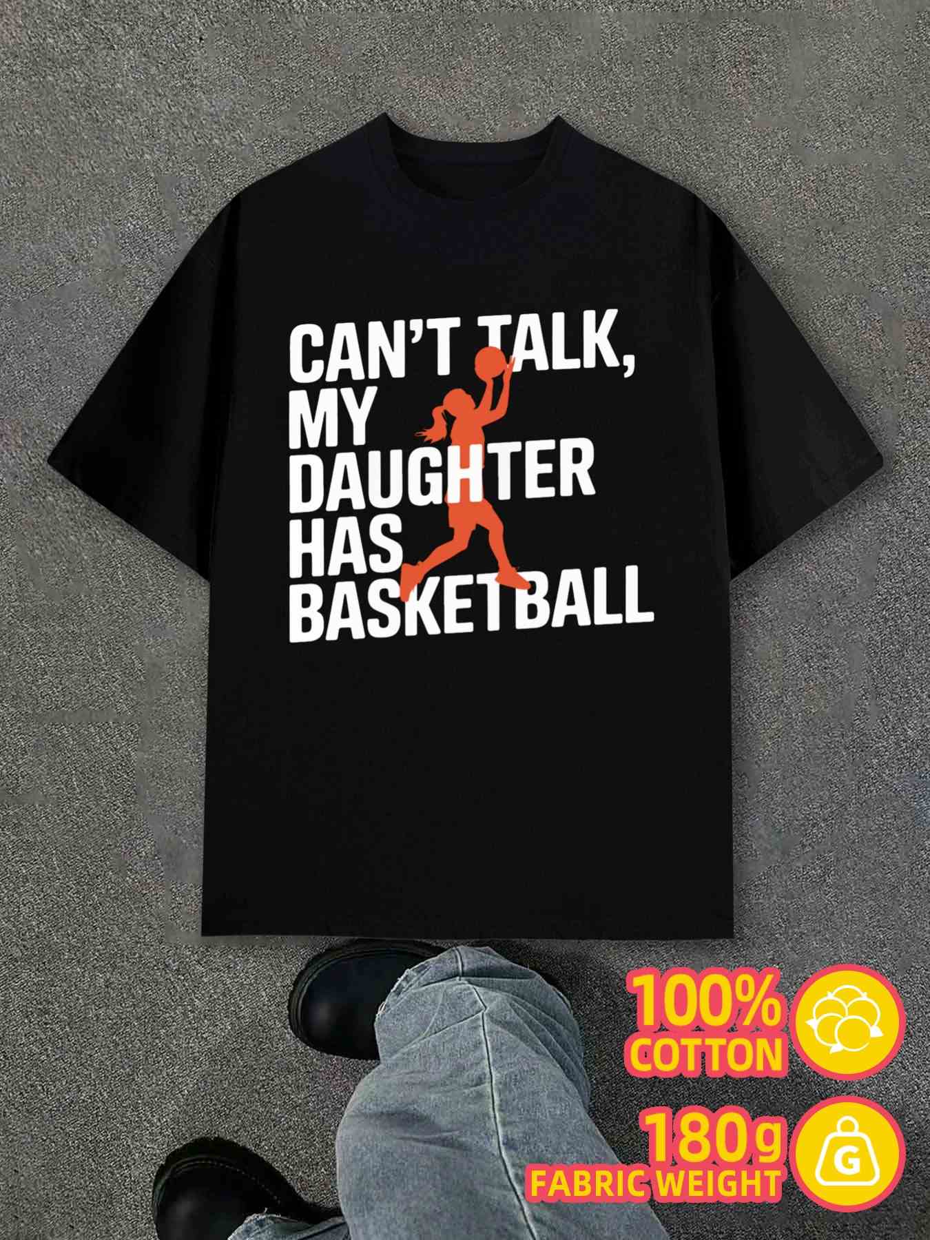 T-Shirt Y2K 100 Basketball Mom Black Regular Fit S