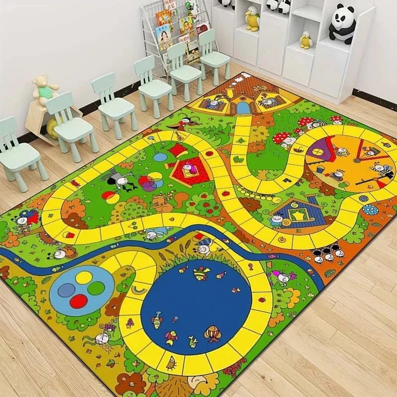 Playful Snakes and Ladders Floor Mat Creative Carpet for Bedroom or Living Room Fun Rug for Dressing Room or Play Area Decor