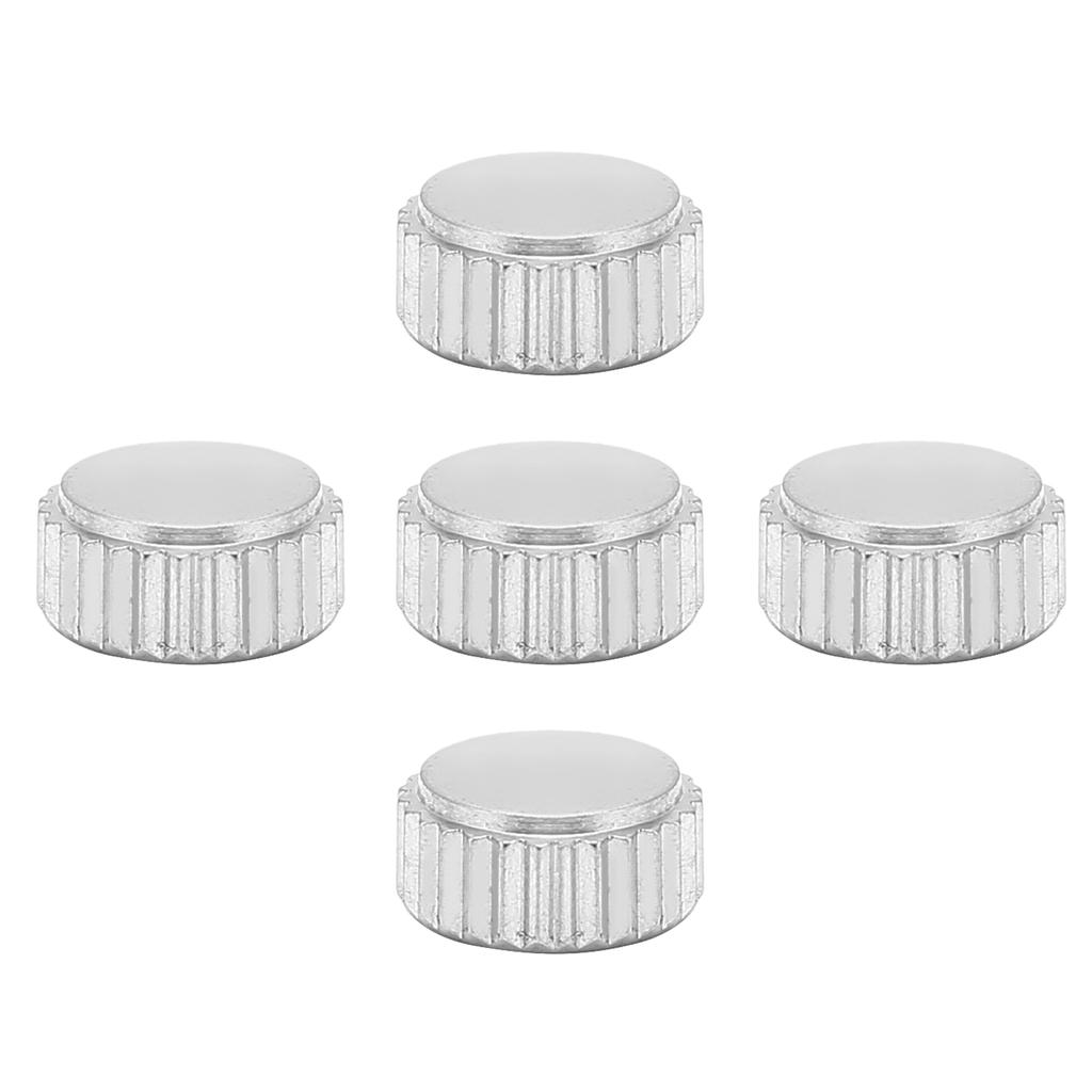 Watch Crown Quartz Mechanical Steel Watch Crown Set Watch Repairing Tool Accessory (5 Pieces)6mm Flat Hole