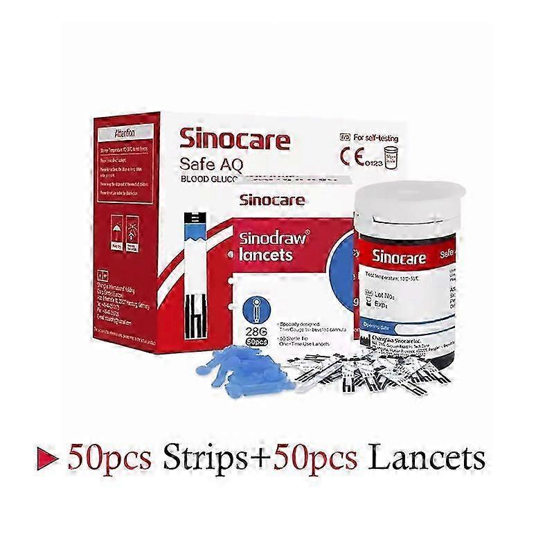 50 pcs Blood Glucose Test Strips & 50 pcs Lancets for Safe AQ Smart and Safe AQ Voice