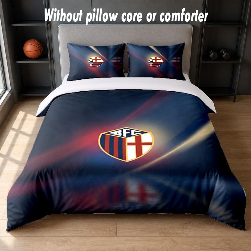 Bologna FC Design Bed Bedding Set 1 Duvet Cover + 2 Pillowcases Soft Breathable Household Bed Linens