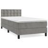 3141521 vidaXL Lit à sommier tapissier et matelas Gris clair 90x200 cm Velours