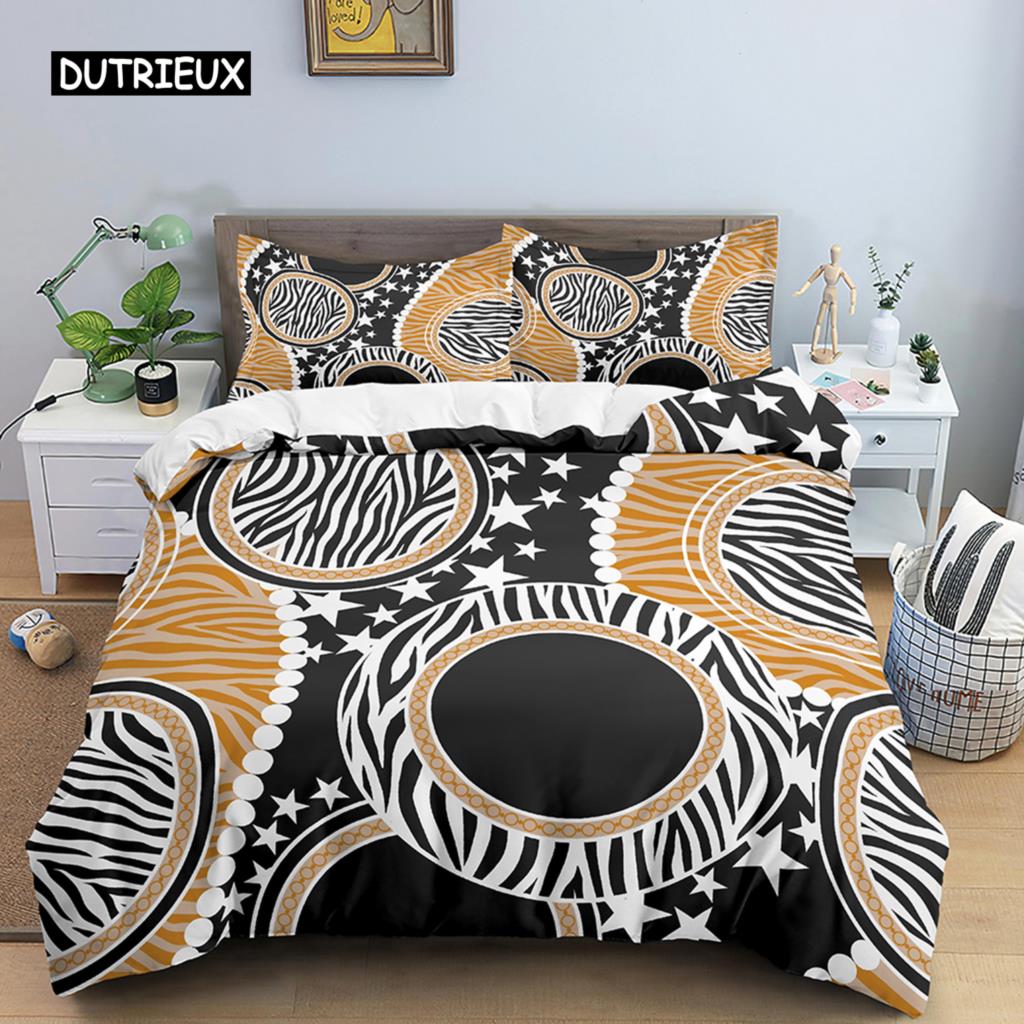 Gold Chain Printed Duvet Cover Set Twin 2/3 Pcs Luxury Bedding Set King Queen Size Quilt Cover Microfiber Nordic Comforter Cover