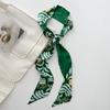 White Fresh Green Soft Small Silk Scarf Female Korean Ins Spring and Summer New Streamer Long Headband Printed Scarf