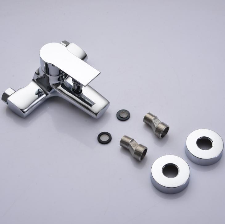 Modern Design Polished Dual Handle Zinc Alloy Bath Mixer Tap with Lift Diverter Valve and Ceramic Cartridge for Shower Tub Combo
