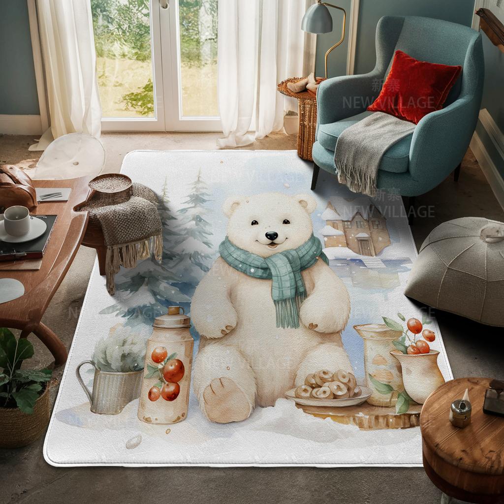 Tapete de entrada da casa Tapete de porta de casa Sala de estar Banho Pé banheiro antiderrapante tapetes de absorção de água banho Feliz Natal inverno