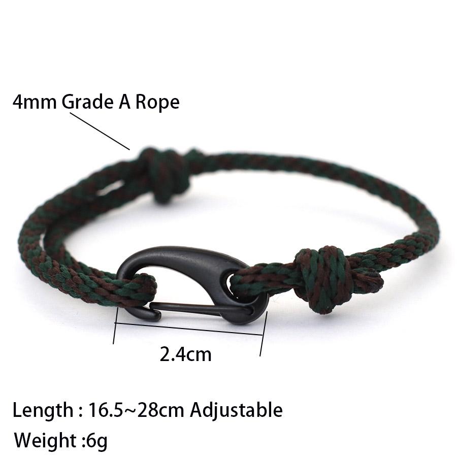 New Handmade Ethnic String Bracelet For Men Marine Fabric Nautical Braslet Black D Buckle Climbing Rope Braclet Beach Pulseria