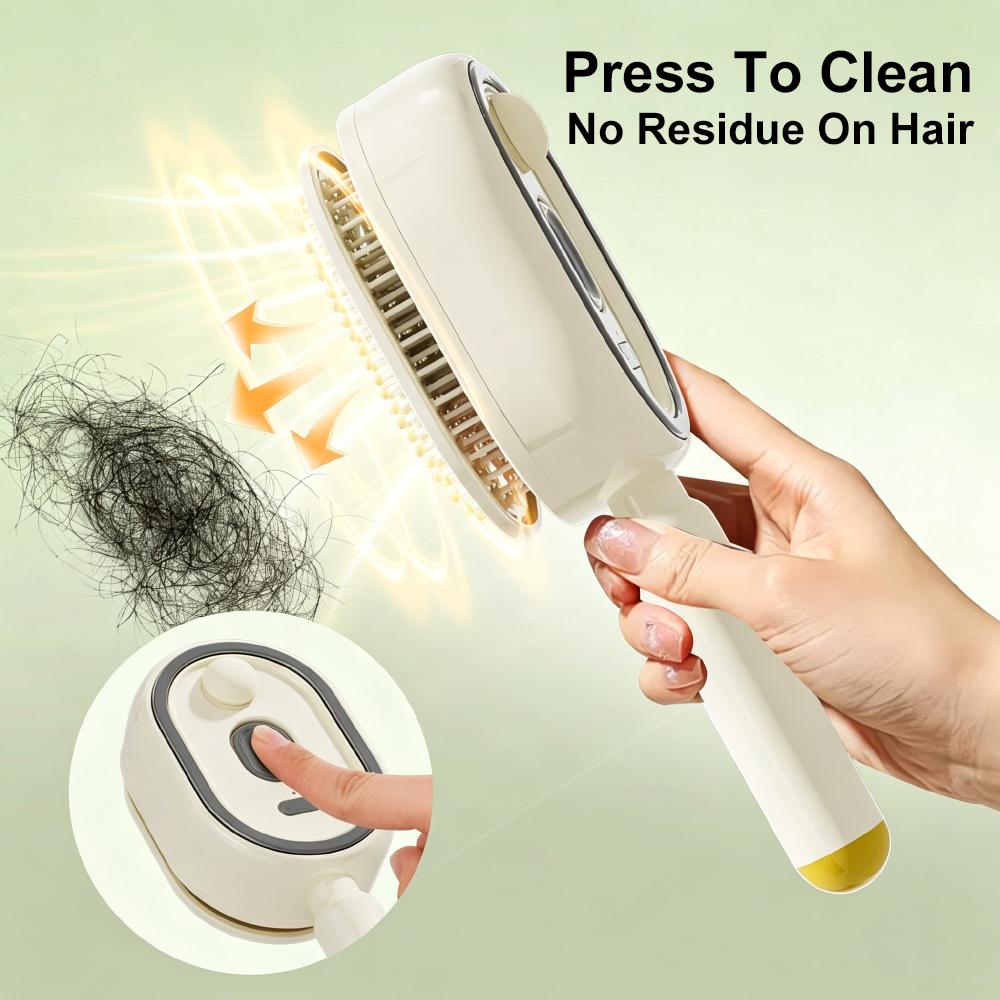 Electric Spray Hair Brush 2-In-1 Misting Hair Brush with Water Spray Reduce Frizz Anti-Static Retractable Steam Massage Comb