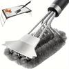 BBQ Grill Brush Stainless Steel Wire Bristles Scraper with Long Handle for Grill Grate Oven Cleaning Tool for Barbecue Accessories