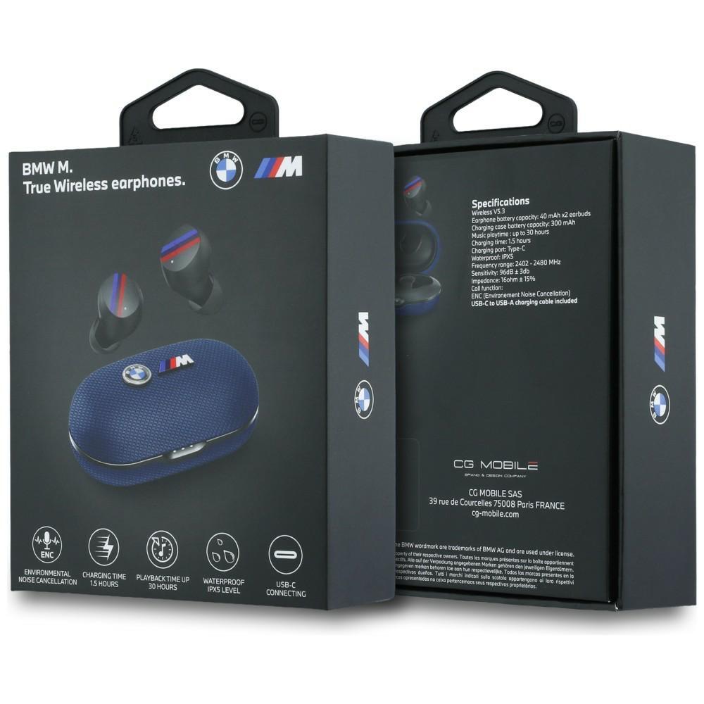 TWS Bluetooth Headphones BMW M Metal Logo ENC Blue