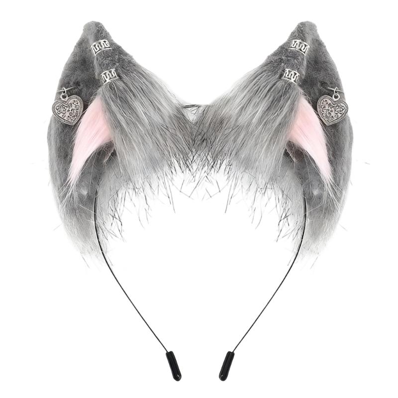 Realistic Cosplay Foxes Ears Hairband Lightweight Headband Comfortable Design For Halloween Stage Performances Daily Use