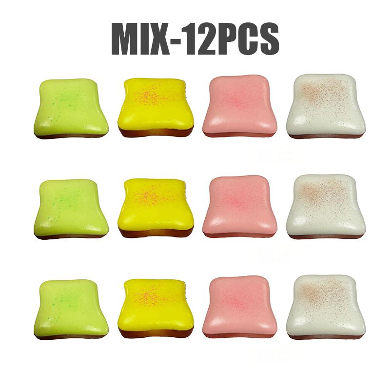 Simulated Cream Toast Squeeze Toy Slow Rising Soft Gel Stress Reliever Funny Sticky Decompression Toy Gift for Adults Kids