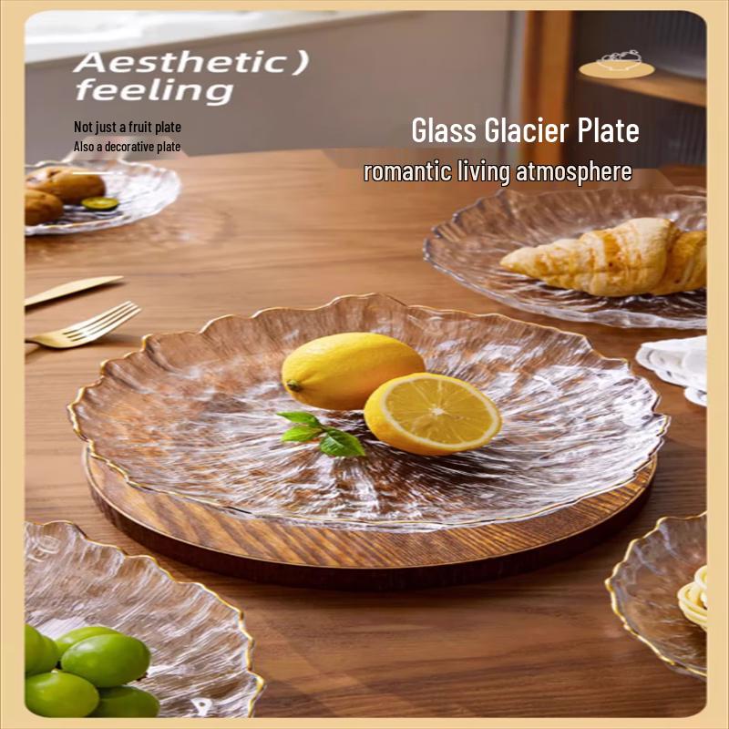 An Yi 15cm Round Gold-Rimmed Fruit Plate